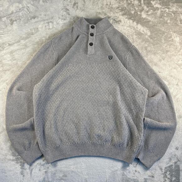 Chaps Other - Chaps Ralph Lauren Sweater Mens XXL Gray Knit Mock Neck Pullover Cotton